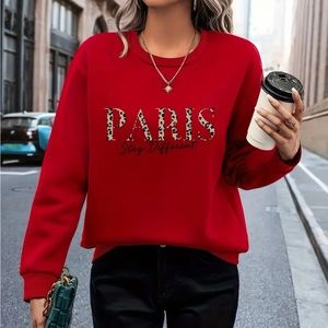 Women’s pullover sweatshirt long sleeve crew neck